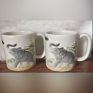 NEW Otagiri Elephant Mug Cup 3.75” Handpainted 3D VTG 1981 Japan Never Used